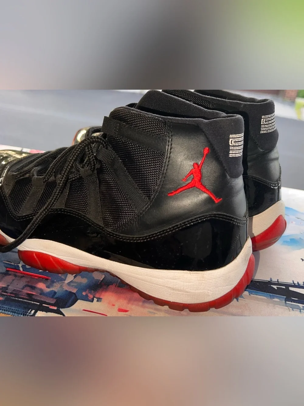 Jordan Black and Red Retro High-Top Sneakers